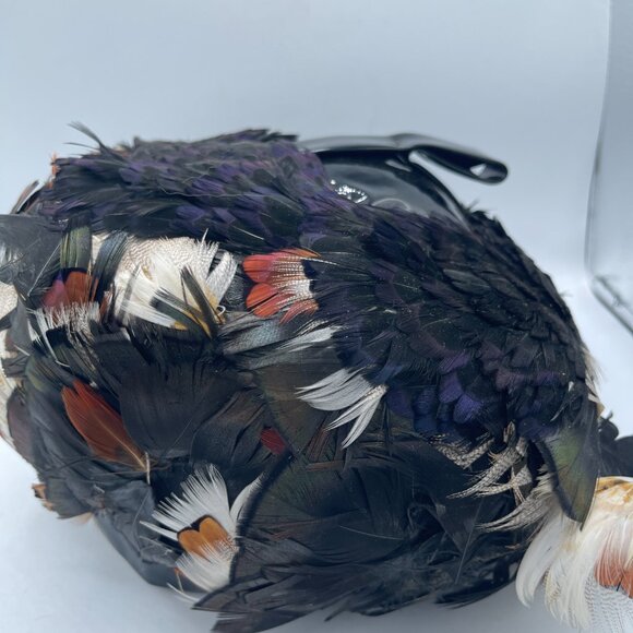 🎩 Vintage Christian Dior Feathered Hat – Paris-New York Label - Picture 3 of 12